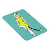 Yellow Christmas catgirl Magnet (Rechte Seite)