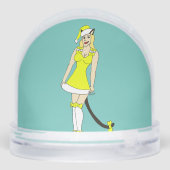 Yellow Christmas catgirl Schneekugeln (Rückseite)