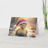 Yellow Christmas Duckling Feiertagskarte (Vorderseite)