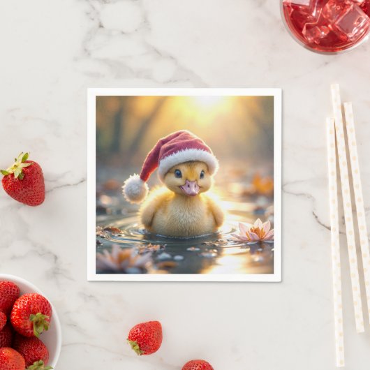 Yellow Christmas Duckling Serviette (Beispiel)