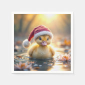 Yellow Christmas Duckling Serviette (Vorderseite)