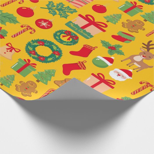 Yellow Christmas Geschenk Alles Geschenkpapier (Ecke)