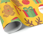 Yellow Christmas Geschenk Alles Geschenkpapier (Rolleneckpunkt)