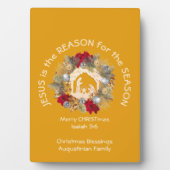Yellow Christmas JESUS IST DIE REASON Plaque Fotoplatte (Vorderseite)