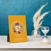 Yellow Christmas JESUS IST DIE REASON Plaque Fotoplatte (Seite)