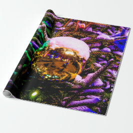 Yellow Christmas Ornament Ball Geschenkpapier