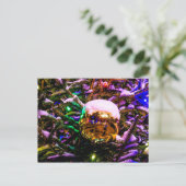 Yellow Christmas Ornament Ball Postkarte (Stehend Vorderseite)