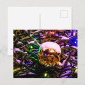 Yellow Christmas Ornament Ball Postkarte (Vorne/Hinten)