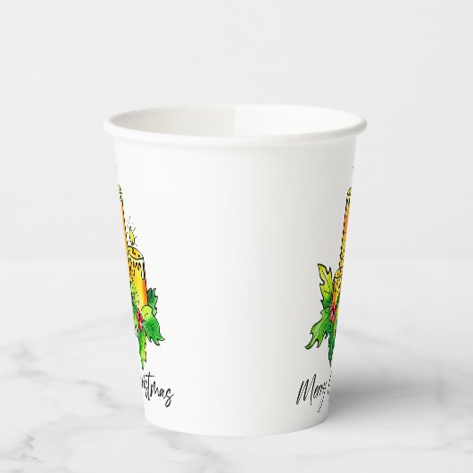 Yellow Christmas Pappbecher (Links)