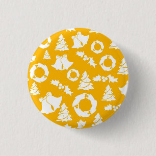 Yellow Christmas Pattern Button