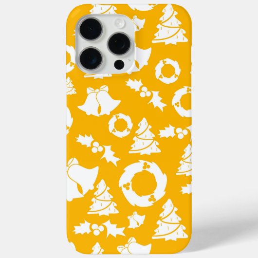 Yellow Christmas Pattern Case-Mate iPhone Hülle (Rückseite)