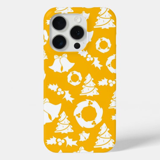Yellow Christmas Pattern Case-Mate iPhone Hülle (Rückseite)