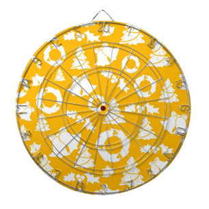 Yellow Christmas Pattern Dartscheibe