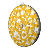 Yellow Christmas Pattern Dartscheibe (Vorderseite rechts)