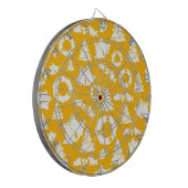 Yellow Christmas Pattern Dartscheibe (Vorderseite Links)
