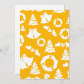 Yellow Christmas Pattern Feiertagskarte (Vorne/Hinten)