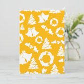 Yellow Christmas Pattern Feiertagskarte (Stehend Vorderseite)
