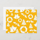 Yellow Christmas Pattern Feiertagspostkarte (Vorne/Hinten)
