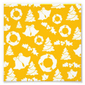 Yellow Christmas Pattern Fotodruck (Vorne)