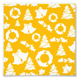 Yellow Christmas Pattern Fotodruck