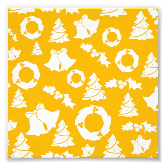 Yellow Christmas Pattern Fotodruck (Vorne)