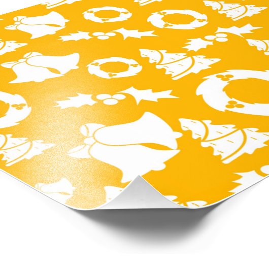 Yellow Christmas Pattern Fotodruck (Ecke)