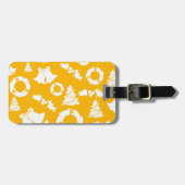 Yellow Christmas Pattern Gepäckanhänger (Vorderseite horizontal)