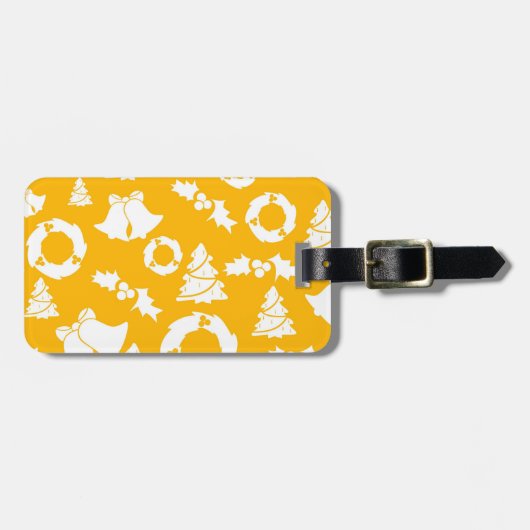Yellow Christmas Pattern Gepäckanhänger (Vorderseite horizontal)