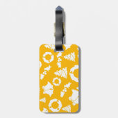 Yellow Christmas Pattern Gepäckanhänger (Rückseite vertikal)