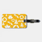 Yellow Christmas Pattern Gepäckanhänger (Rückseite horizontal)