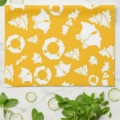 Yellow Christmas Pattern Geschirrtuch (Gefaltet)
