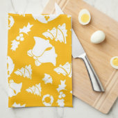 Yellow Christmas Pattern Geschirrtuch (Viertel Falte)