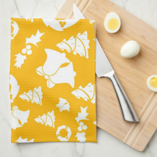 Yellow Christmas Pattern Geschirrtuch