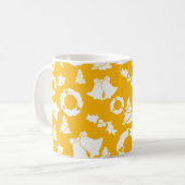 Yellow Christmas Pattern Kaffeetasse (Vorderseite Links)