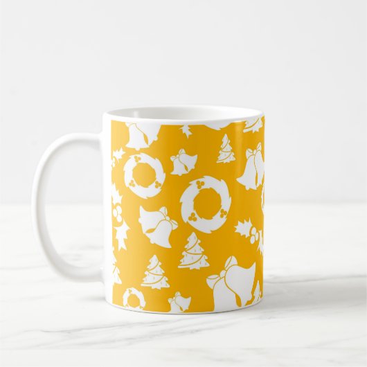 Yellow Christmas Pattern Kaffeetasse (Links)