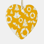 Yellow Christmas Pattern Keramik Ornament (Rechts)