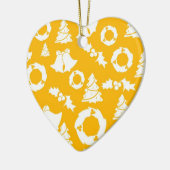 Yellow Christmas Pattern Keramik Ornament (Links)