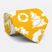 Yellow Christmas Pattern Krawatte (Gerollt)