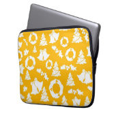 Yellow Christmas Pattern Laptopschutzhülle (Vorderseite Links)
