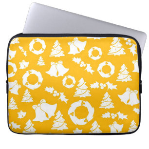 Yellow Christmas Pattern Laptopschutzhülle