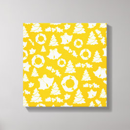 Yellow Christmas Pattern Leinwanddruck