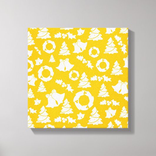Yellow Christmas Pattern Leinwanddruck (Vorderseite)