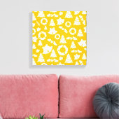 Yellow Christmas Pattern Leinwanddruck (Insitu (Wohnzimmer))
