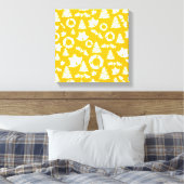 Yellow Christmas Pattern Leinwanddruck (Insitu (Schlafzimmer))
