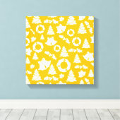 Yellow Christmas Pattern Leinwanddruck (Insitu (Holzboden))