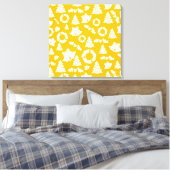Yellow Christmas Pattern Leinwanddruck (Insitu (Schlafzimmer))