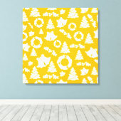 Yellow Christmas Pattern Leinwanddruck (Insitu (Holzboden))