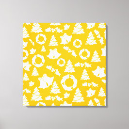 Yellow Christmas Pattern Leinwanddruck