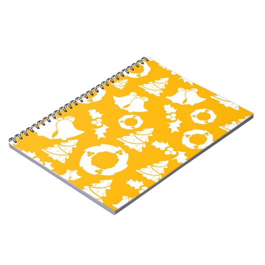 Yellow Christmas Pattern Notizblock (Linke Seite)