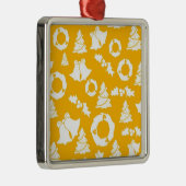 Yellow Christmas Pattern Ornament Aus Metall (Rechts)